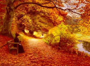 漢斯 安德森 佈蘭德尅裡德 A Wooded Path In Autumn